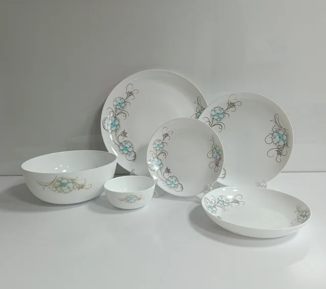 سرویس ارکوپال 26 پارچه گلدن اوپال طرح پورشه فیروزه ای
